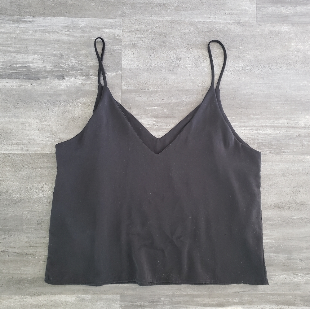 Black Classic Double Layered Cropped Cami - Picture 2 of 2